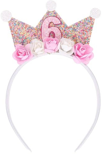 Capaneus 6 Partyspielzeug für Kinder, Geburtstag, Mädchen, Krone, Prinzessin