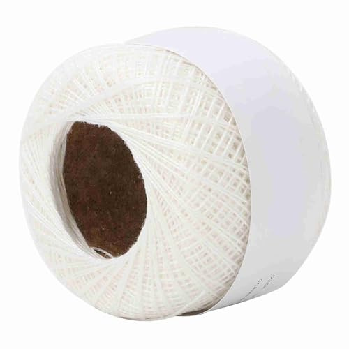Hilo de Crochet de Algodón, Hilo de Encaje Ligero, Hilo de Algodón Perlado, Hilo de Tejer de Algodón, Tejido de Bolas para Crochet, Costura (6601 blanca nieves)