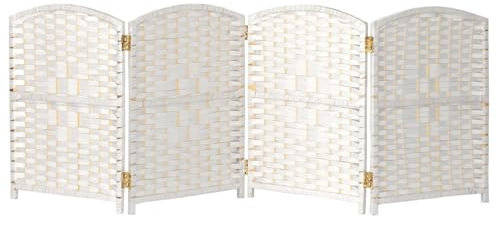 Short Room Divider Short Dressing Screen Solid Woven Panel Handmade Wicker Folding Room Divider Living (Color-1,50X30CM-4 piece)