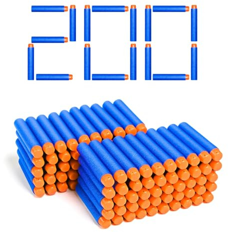 Neuytiky 200 Pièces Fléchettes pour Pistolets Nerf Fortnite,Jouet Bullets Refill Darts Foam Convient,Fléchettes pour Pistolets Nerf Fortnite (Bleu 200)