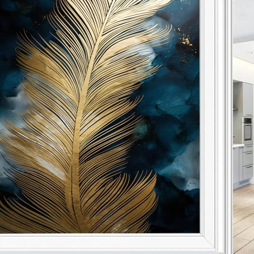 Moderne Palmenblätter, mattierte Sichtschutzfolie für Fenster, Aquarell, tropische Pflanzen, Wald, Fensterdekoration, hitzeblockierend, Sonnenschutz, Glastürabdeckung für Badezimmer, Zuhause, 70 x 120