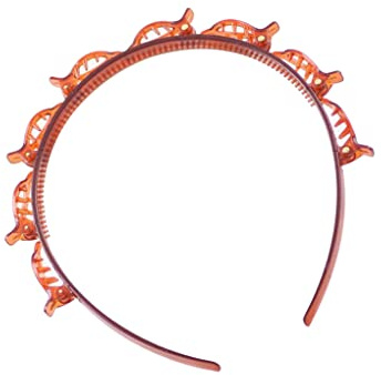 Pince à cheveux double bande antidérapante multi-couches design creux bandeau accessoire tête marron