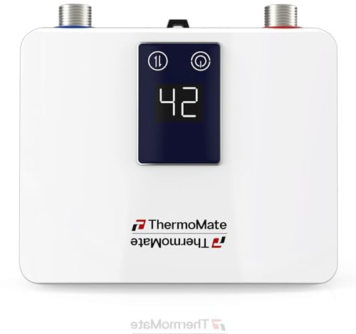 ThermoMate Mini scaldabagno elettrico, 5,5 kW Scaldabagno elettronico, scaldacqua istantaneo per lavabo, automodulante, Senza spina