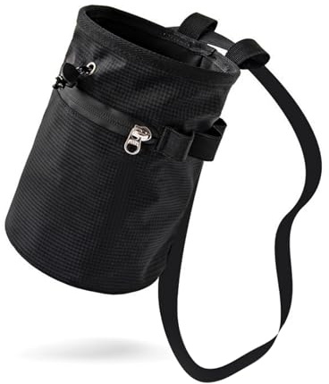 Chalk Bag for Rock Climbing, Waterproof & Leak-Proof Storage Pouch with 2 Zipper Pockets & Adjustable Waist Belt, Versatile for Fitness & Daily Use, Ideal Rock Climbing Gear