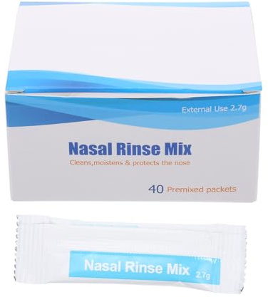 Yardwe di Sale Nasale Sale Salino Isotonico a Base di Sodio 40 Confezioni per Lavaggio Nasale senza Stimolazione Bustine Monodose da 2,7 G per Pulizia per Uso Domestico e All'aperto