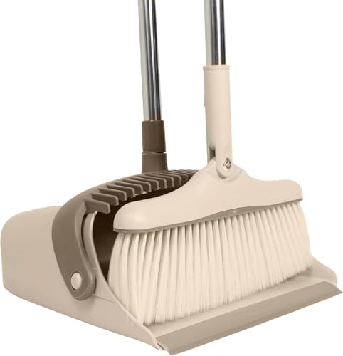 SWISSPACK Broom Indoor Sweeping Broom Brush with Long Handle, Kitchen Broom Indoor Floor Brush with Dense Soft Bristles Brooms Perfect for Sweeping Room All Areas-indoor 2 BEIGE