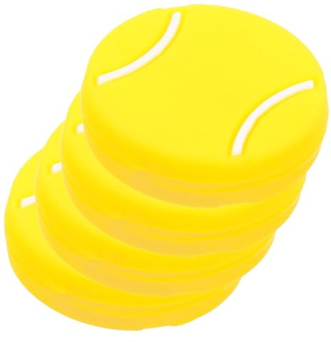 CLISPEED 4 amortiguadores de vibración de raqueta de tenis de silicona portátiles para controlar amortiguadores amarillos