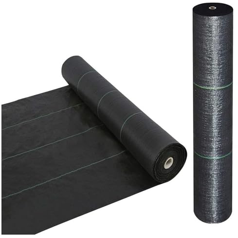 HXNXSY Malla Antihierbas,Tela Geotextil para Control de Maleza,Tejido Permeable al Agua, Protección césped Artificial, Lona antimalezas jardín, Anti-UV, Barreras contra Malezas(3x50m)