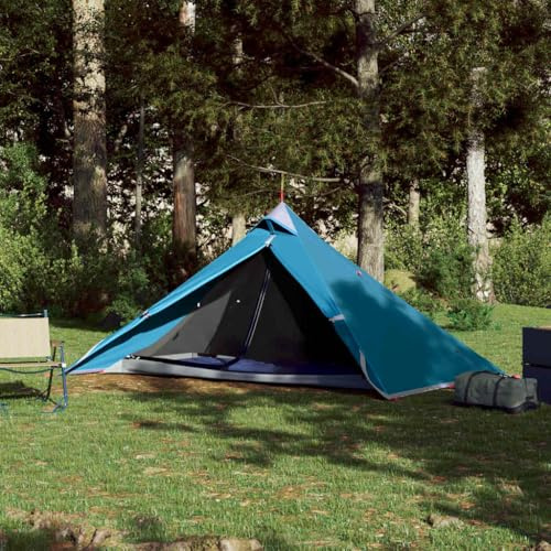 Ziaphsol Tipi Tente suspendue pour 1 personne, bleu, imperméable, pour camping, randonnée, trekking, extérieur, avec aération, connecteur E, auvent amovible, dimensions de l'emballage : 33,5 x 12,5 x