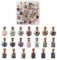 Cheriswelry 20pcs Gemstone Glass Wishing Bottles Reiki Crushed Chip Stone Set for Jewelry Making Home Decoration(2 Styles)