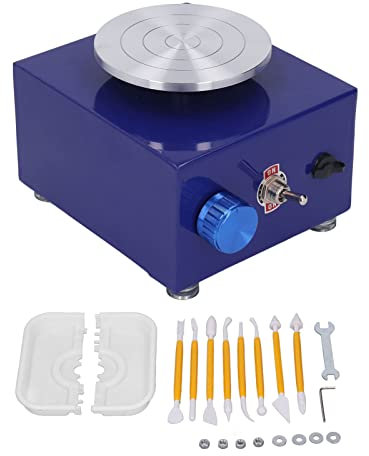 Mini-Töpferscheibe, Einstellbare Geschwindigkeit, Töpferformmaschine mit Abnehmbarem Becken und DIY-Tonwerkzeugen, Elektrische Keramikrad-Tonmaschine für, Keramikarbeiten