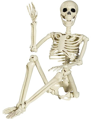 SIFOEL Scheletro Posable di Halloween, 90 cm, Con Articolazioni Mobili, per Esterni, Interni, Giardino, Casa, Patio, Misura Unica (skeleton16590)