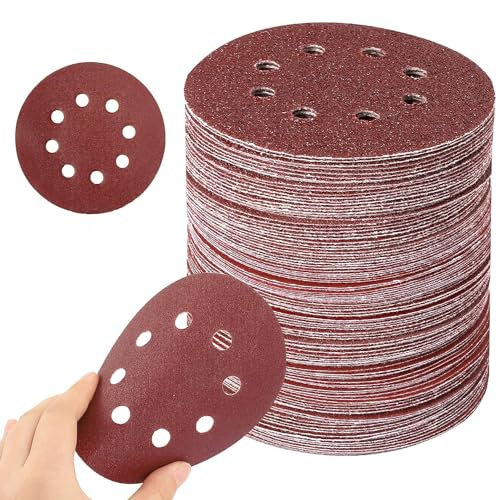 Disques de Ponçage 125mm, KEEHOM 60PCS abrasives 8 trous, disques abrasifs pour ponceuses excentriques, 10*P40, 10*P60, 10*P80, 10*P180, 10*P240, 10*P320