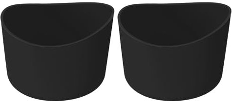 QUARKZMAN 2pcs Funda Protectora de Silicona de 6cm para botellas de agua de 12-24 oz, Cubierta de Silicona Antideslizante para la Base de la Botella, Negro