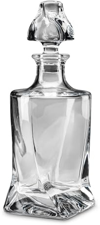 Connoisseur Creations Carafe à décanter à whisky en verre torsadé de qualité supérieure - Capacité : 750 ml