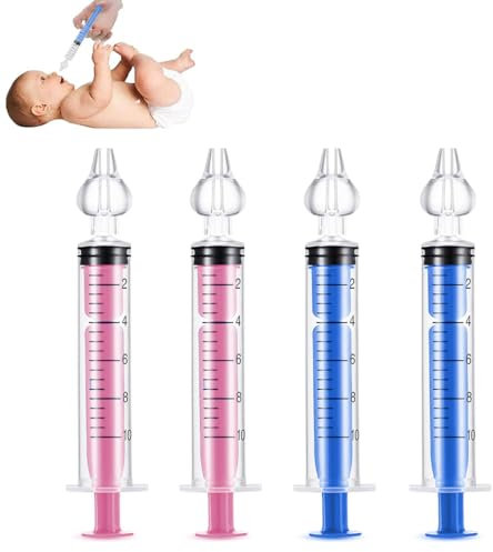 KOLZEMV 4 Pcs Irrigatore Nasale, siringa per lavaggi nasali bambini, Aspiratore Nasale per Bambini, 10 ml Aspiratori Nasali Riutilizzabile, Portatile Irrigatori Nasali, Pulitore Nasale Sicuro