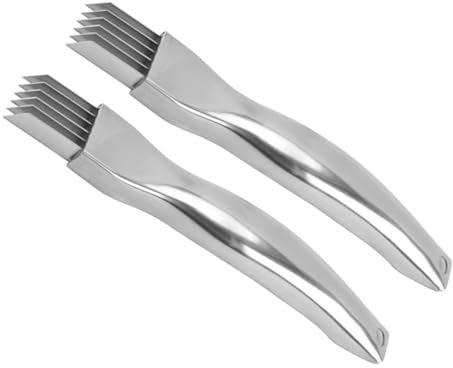 SHOWERORO 2piezas Cuchillo Para Cortar Cebolla De Acero Inoxidable Cortador De Cocina Para Cebolla y Cebollino Para Cocina