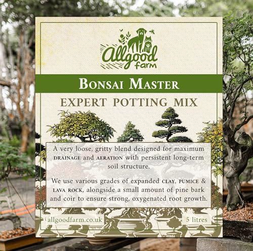 Allgood Farm Bonsai Mix - Bonsai Master Peat-Free Soil Mix Granular Substrate with Pumice and Lava Rock (5 Litre)