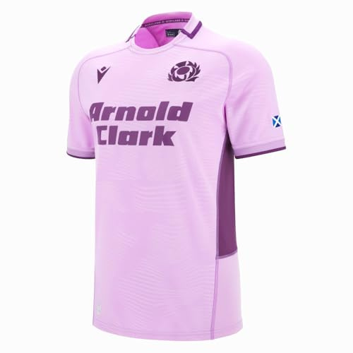 Macron Scotland SRU 2025/26 rugbytröja för män – Home/Away, Lila - Bort, XL
