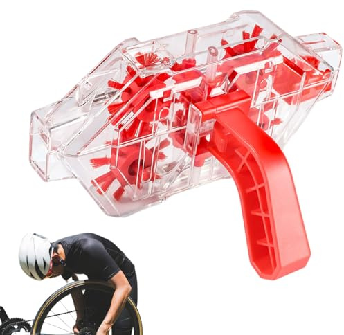 Limpiador de cadena | Limpiador transparente para bicicleta con mecanismo de cepillo resistente | Instrumento de mantenimiento eficiente para Mountain MT Road Bike Repar