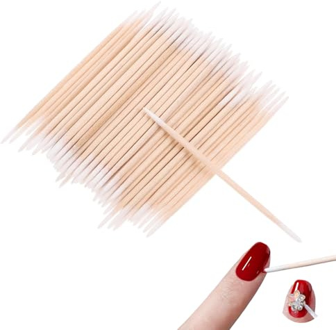 500 Count Pointed Cotton Buds Tip, 7CM Cotton Swabs Pointed Tip, Double Precision Tips with Paper Stick, Wood Handle Small Pointed Tip for Eyebrow Tattoo, Beauty, Makeup, Special for Removing Dirt