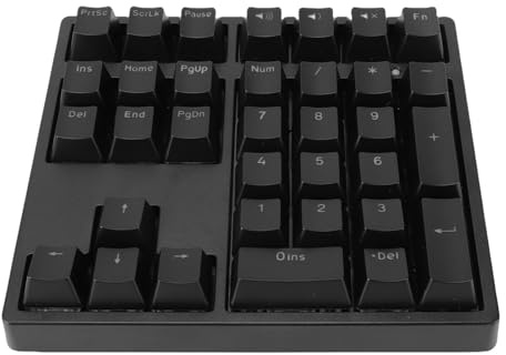 Jectse Trådbunden Numerisk Tangentbord, 34 Tangenter Mekanisk USB-numerisk Tangentbord med RGB-bakgrundsbelyst, Hot Swappable Numeriskt Tangentbord för Bärbar Stationär Dator PC (Svart)