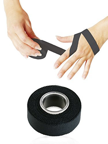 KK Sporttape in Schwarz, 12 Rollen Kinesiotapes a 10m, 2,5cm breites Kinesiologie Tape, Sport Zubehör für Fußball, Volleyball, Handball