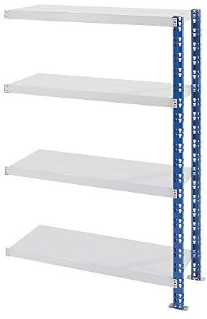 eurokraft | Universal-Steckregal | stabil | Stahlblechböden | HxBxT 1508 x 1025 x 600 mm | Anbauregal