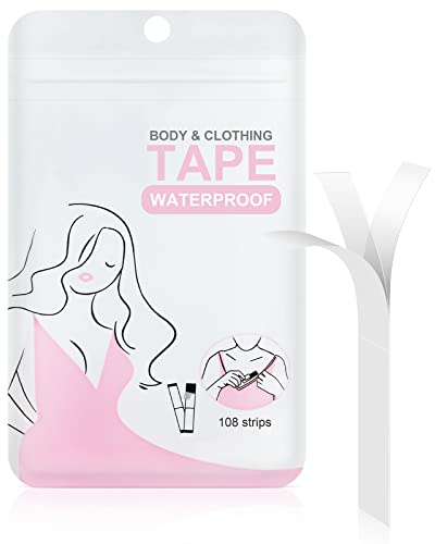 flintronic Nastro di Corpo Biadesivo Invisibile, 108PCS-3 Dimensioni Fashion Trasparente, Medica per Moda Abiti e Vestiti, Push-up Seno