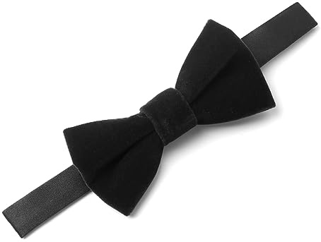 PACGOTH Bow Ties for Boys, Pre-Tied Kids Bow Ties, Velvet Bow Tie for Toddlers Solid Adjustable Child Bowties With Gift Box (Black)