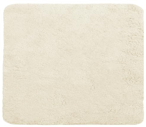 Brandsseller Alfombra de baño 50x50 cm Tapete de baño Alfombrilla de baño cuadrado de chenilla antideslizante absorbente lavable a máquina - Beige