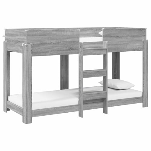 vidaXL Lit superposé pour enfants gris Sonoma 80 x 190 cm en bois d'ingénierie, lit superposé moderne pour enfants, économie d'espace, cadre élégant, mobilier fonctionnel, ensemble de couchage à 2