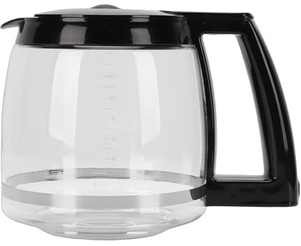 Asixxsix Glass Coffee Pot, Replacement Carafe with Heat Cold Proof, Handle, Wide Mouth, Removable Lid, Drip Proof Spout, Coffee Maker Replacement Carafe for (for Cuisinart 14 Cup 2.1L)