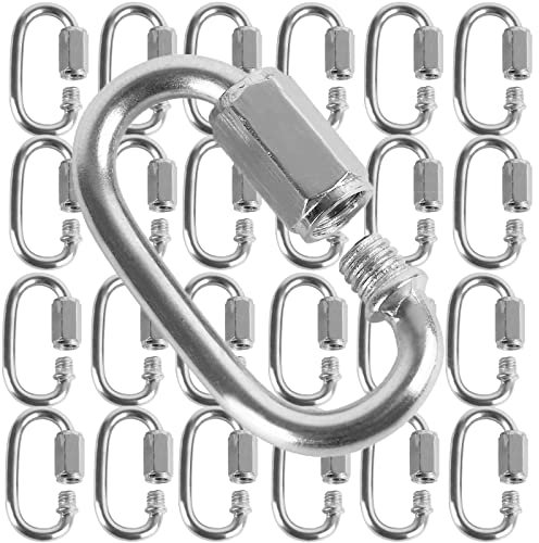 KINJOEK 24 Pack M4 4MM Quick Link, Heavy Duty Stainless Steel Chain Connector for Hammock, Camping and Outdoor Equipment, Max. Load 500 Lb