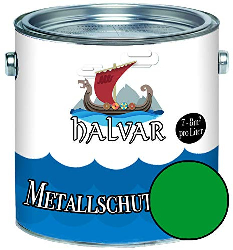 Halvar Metallschutzlack MATT Grün RAL 6000-6037 Metallfarbe besonders robuster Kunstharzlack Wetterbeständig & perfekter Langzeitschutz Metall (1 L, RAL 6037 Reingrün)