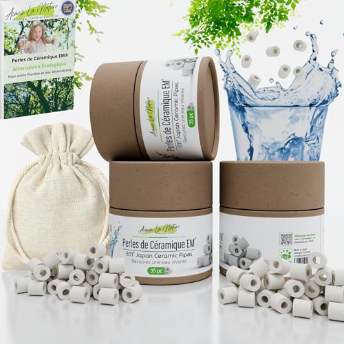 AIMEZ LA NATURE Love Nature 35 perle di ceramica Il filtro EM® pulisce l'acqua dal calcare e dal cloro, migliora la qualità dell'acqua, per caraffa, bollitore, lavatrice, lavastoviglie, conserva frut