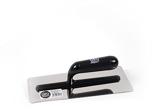 FRATTAZZO INOX DENTATO - Frattazzo acciaio inox denti a sega di 4 mm Per stendere stucco o colle Misura 280x120 mm