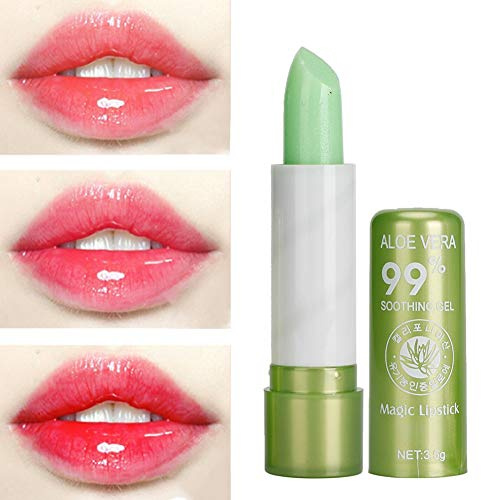 Farbwechsel Feuchtigkeitsspendender Lippenbalsam mit Aloe & Wachs – Lippenstift Lippenglanz Beauty Tool für Weiche Lippen, kompatibel mit mitasin