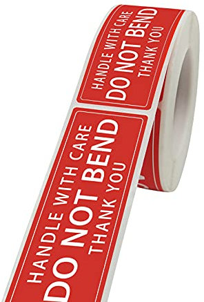 3 X 1 Handle with Care - Do Not Bend - Thank You Shipping Stickers Labels, 250PCS Per Roll