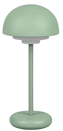 Reality Leuchten LED Akku Außentischleuchte Elliot R52306149, Kunststoff Pistazien Grün, inkl. 2x Watt LED, Touch-Dimmer