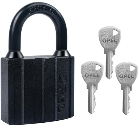 Cadenas robuste avec 3 clés, résistant aux intempéries pour abris de jardin, conteneur, entrepôt, garage, volet, unités de rangement, abris de jardin, garages, clôtures (40 mm)