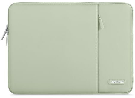 MOSISO Laptophülle 15 Zoll, 15 Zoll Laptoptasche Kompatibel mit MacBook Air 15 M4 A3241 M3 A3114 M2 A2941 2025-2023, Dell XPS 15, Polyester Vertikale Laptop Hülle Tasche mit Tasche, Salbei Grün