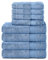 Komfortec 8er Handtuch Set aus 100% Baumwolle, 4 Badetücher 70x140 und 4 Handtücher 50x100 cm, Frottee, Weich, Towel, Groß, Hellblau