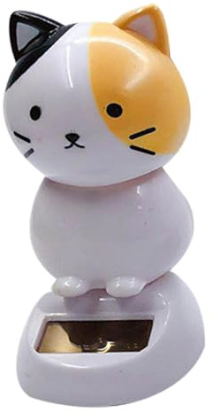 Solar Powered Cat Wobble Figures, Solar Powered Cat Bobble Shaking Dancing Toy, Car Dash Board Decorations Ornaments Solar Bobble Head Figures