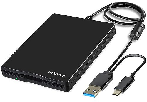 aelrsoch Diskettenlaufwerk, externes Diskettenlaufwerk, USB-Diskettenlaufwerk, Diskettenlaufwerk USB, 3.5 externes Diskettenlaufwerk, 1.44 MB/2 HD-Diskettenlaufwerk, Für Win 7/8/10/11 etc