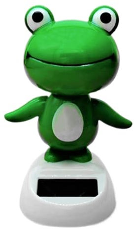 Figurine de grenouille oscillante à énergie solaire - Jouet pour tableau de bord de voiture, maison, bureau, bureau - Cadeau amusant pour conducteurs et