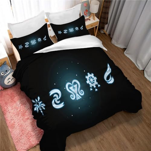Ste-X 200 Fadenzahl Einzel/Doppel Monster Hunter Bettbezugssets 100% ägyptische Baumwolle Hotelqualität Ultraweich Anti-Allergiker-Luxus (200x200cm,MH 03)