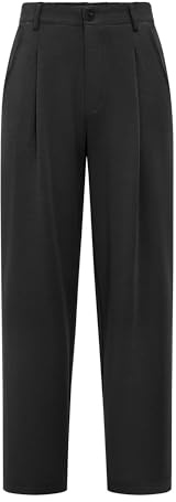 Arach&Cloz Black Dress Pants Women Work Office Ankle Trouser Business Casual Teacher Outfits Slacks High Wasited Buttoms Comfortable Pant with 4 Pockets M Summer