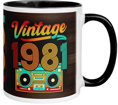 1981 Geburtstag Mann Frau | Vintage – 45 Jahre Geschenk | Jahrgang Tasse | Lustige Geschenktasse zum 45. Geburtstag | Geburtstagsdeko für Männer und Frauen zum 45ten | Made in Germany