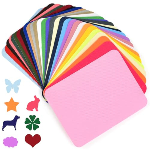 VGECEE 29 Pz Toppe Termoadesive, 29 Colorati Toppe Termoadesive per Jeans Toppa Termoadesiva per Tessuti Rettangolo Toppa Tessuto Decorazione e Riparazione per Giacche Zaini Scarpe Berretti,12.5*9.5cm